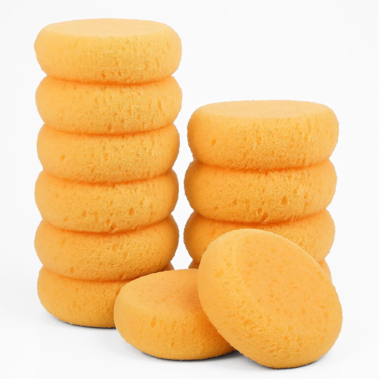 12 PCS Round Artist Craft Sponges Pottery Sponges for Clay | Painting Sponge Shoe Polish Sponge for Pottery, Watercolor, Ceramics, Face Painting, Household Cleaning and Leather Care