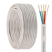 Vista 35 de Cable para termostato - 18/5 10 pies de cobre sólido, calibre 18, 5 conductores, cable de circuito de potencia para equipos de calefacción y aire