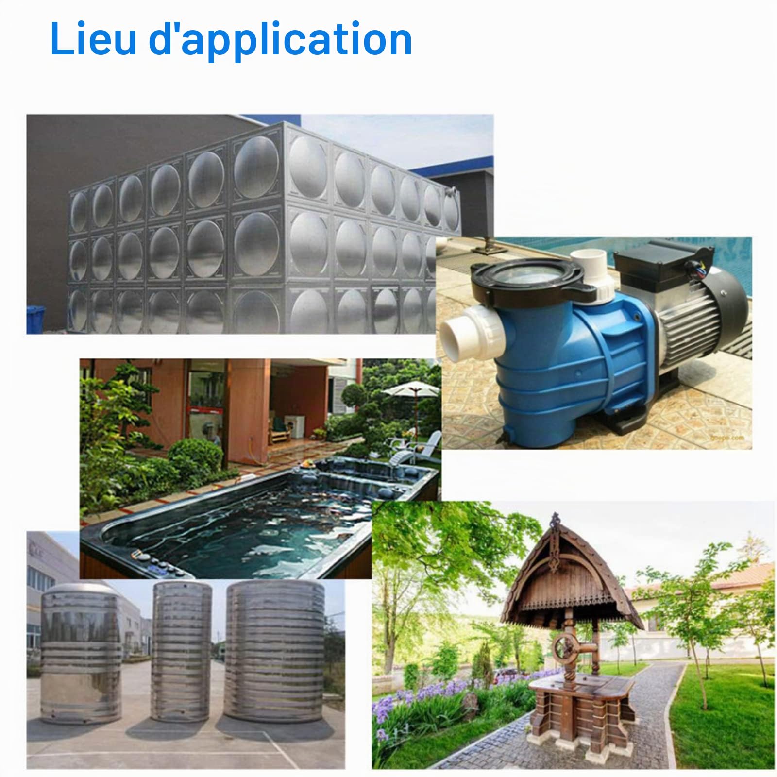 Vanne à flotteur intégrée/intégrée à entrée latérale de 3/4 ", utilisée dans les piscines, les aquariums, l'aquaculture, les aquariums (DN-20)