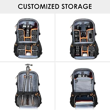 TARION Large Camera Backpack Bag 30L Side Access with 17.3 Laptop Sleeve
