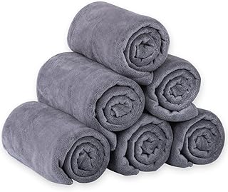 JML Microfiber Bath Towels, Bath Towel Set (6 Pack, 27" x 55")