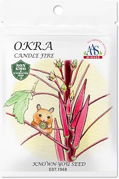 Non-GMO, Untreated Seeds, F1 Hybrid Okra Seeds, Variety Candle Fire