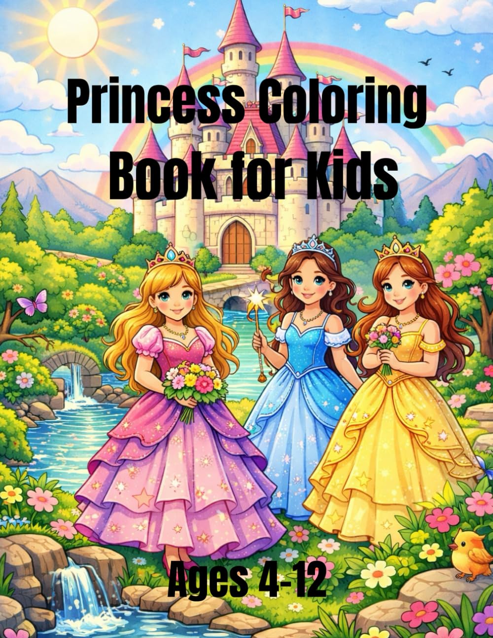 Princess Coloring Book for Kids: Beautiful Coloring Pages for Ages 4–12