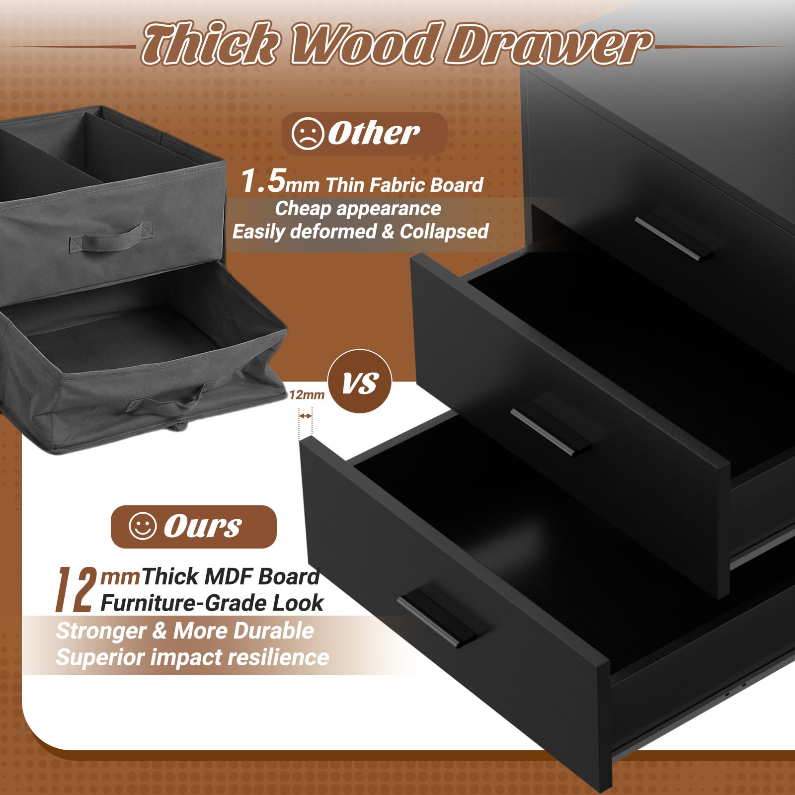 【draw drawers】　wool 2way tops Amazon.com: Aheaplus 21.7