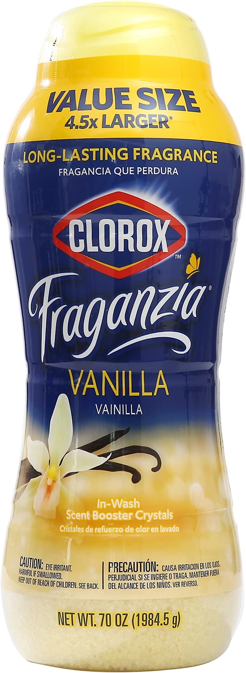 Clorox Fraganzia In-Wash Scent Booster Crystals, Vanilla, 70 Oz Bottle