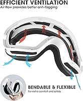 Vista 5 de Ski Goggles, OTG - Over Glasses Snow Snowboard Goggles, Anti Fog, 100% UV400 Protection for Men Women Kids