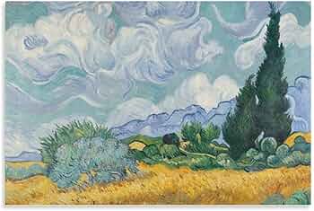 Amazon.co.jp: フィンセント・ファン・ゴッホ - 糸杉のある麦畑 - 印刷