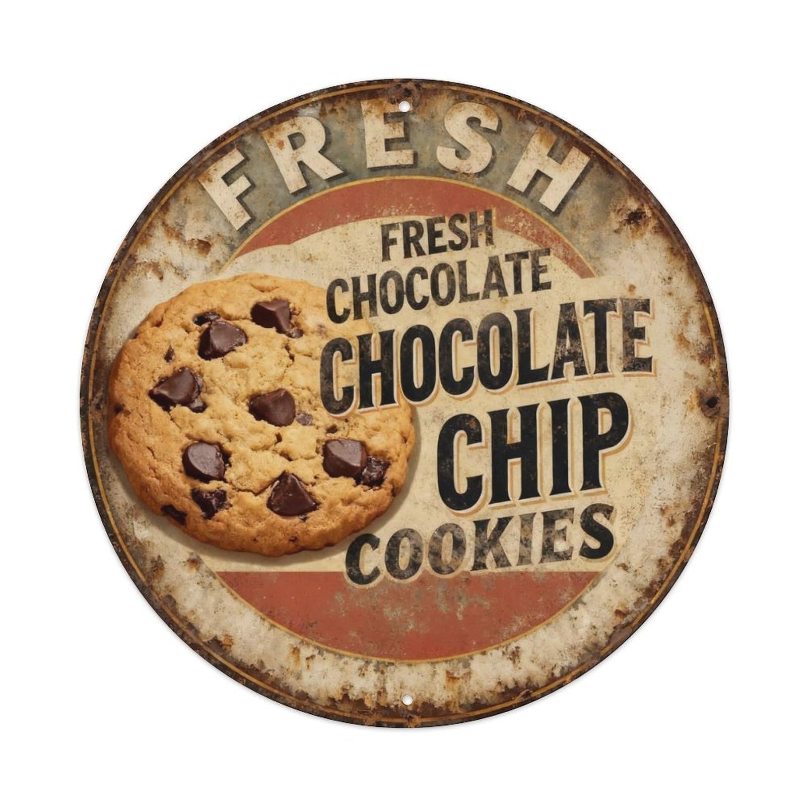 Fresh Chocolate Chip Cookies Metal Tin Sign Plaque