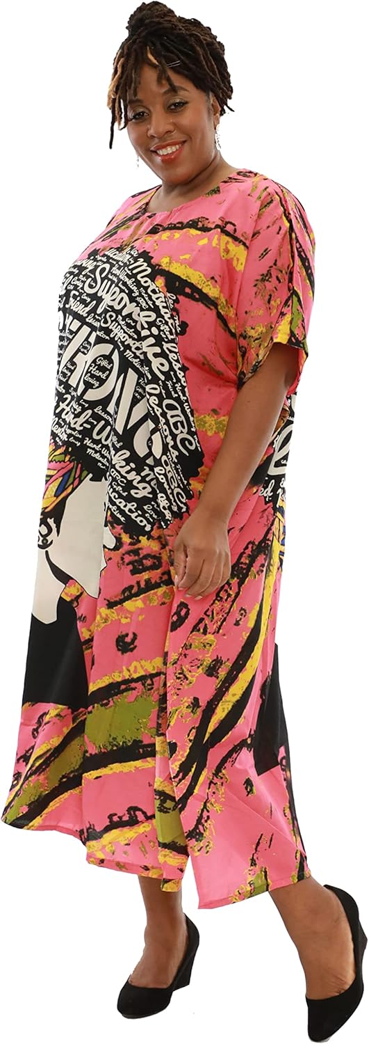 KARA CHIC BY NF Kaftan Dress African Print Loose-Fit Maxi Dresses For Beach, Casual wear, Lounge wear, Cover Up With Headwrap - Image 3
