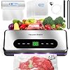 8 in 1 Food Saver Vacuum Sealer Machine, Multi-function Food Sealer Built-in UV CutterBag Storage Act on Dry Wet oil Crispy, Vacuum Sealer Kit Attached 1 Bag Rolls20 Vacuum BagMarker Pen