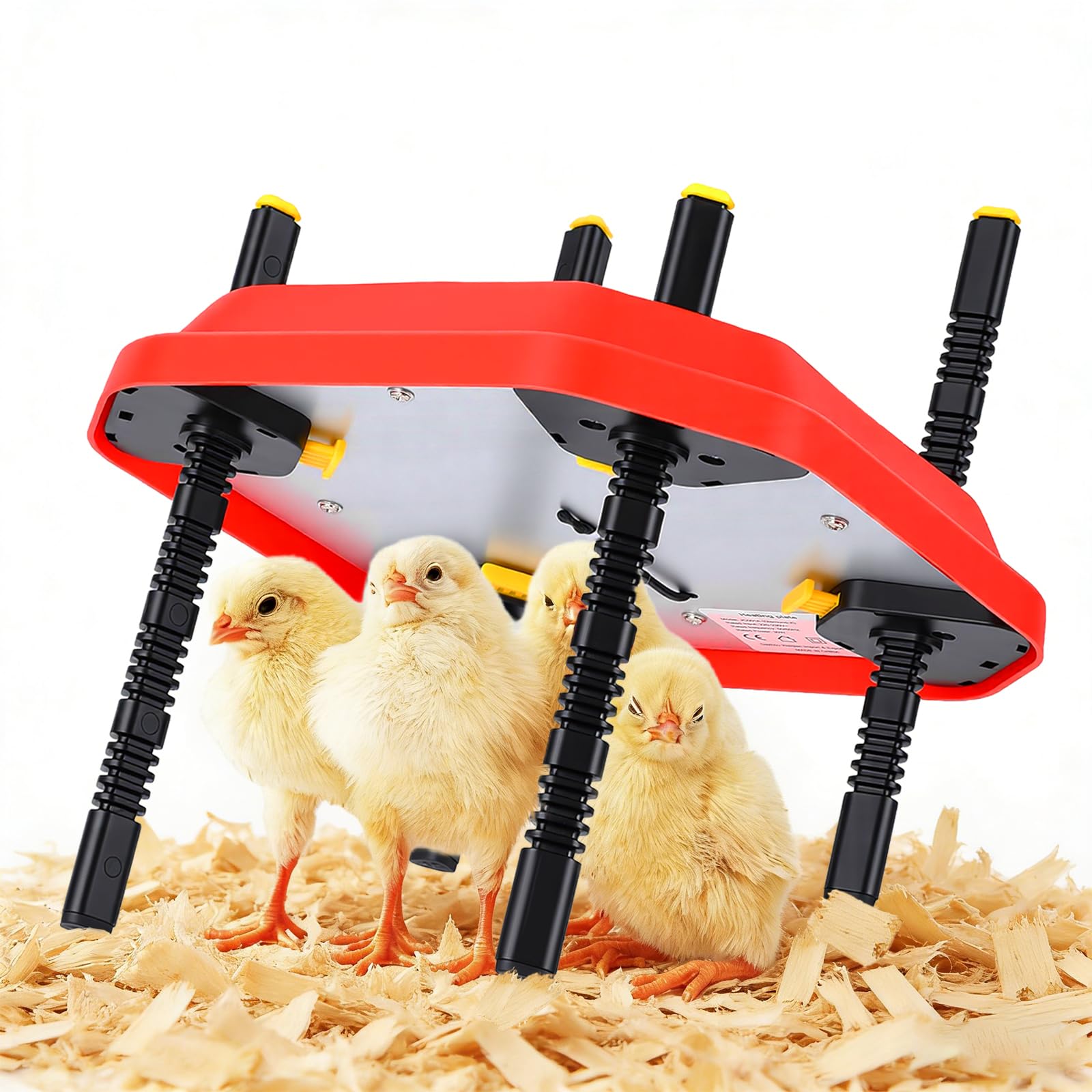 Calentador ajustable para cría de pollitos, termostato de 10-70 °C y altura de 1.4 a 7.2 pulgadas, calor seguro de eficiencia energética de 30 W para pollitos, patos, gansos, protección contra