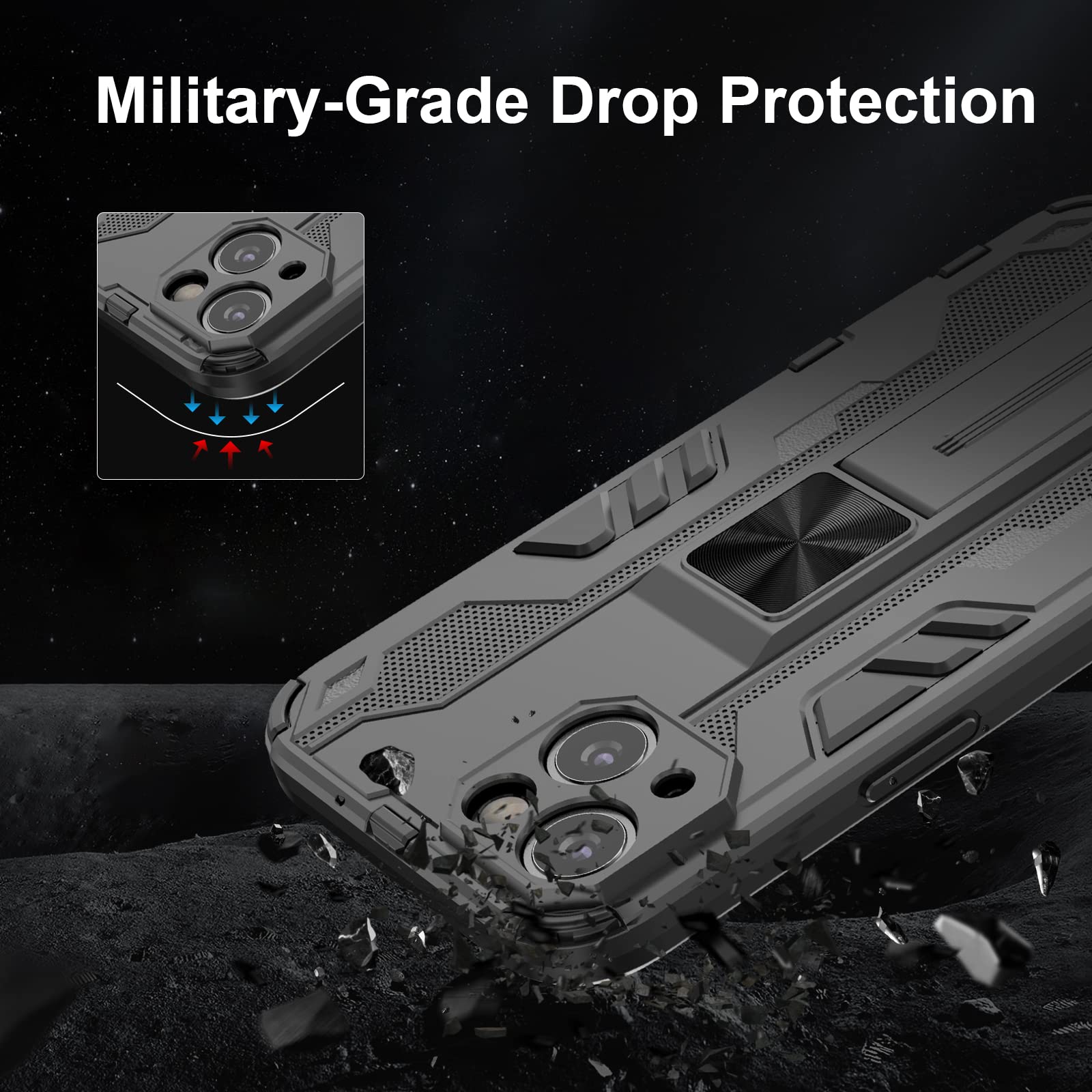 Funda para Xiaomi Redmi Note 15 Pro 5G, Carcasa Antigolpes con Soporte anular metálico, Case Protectora de Grado Militar, Azul — view 837