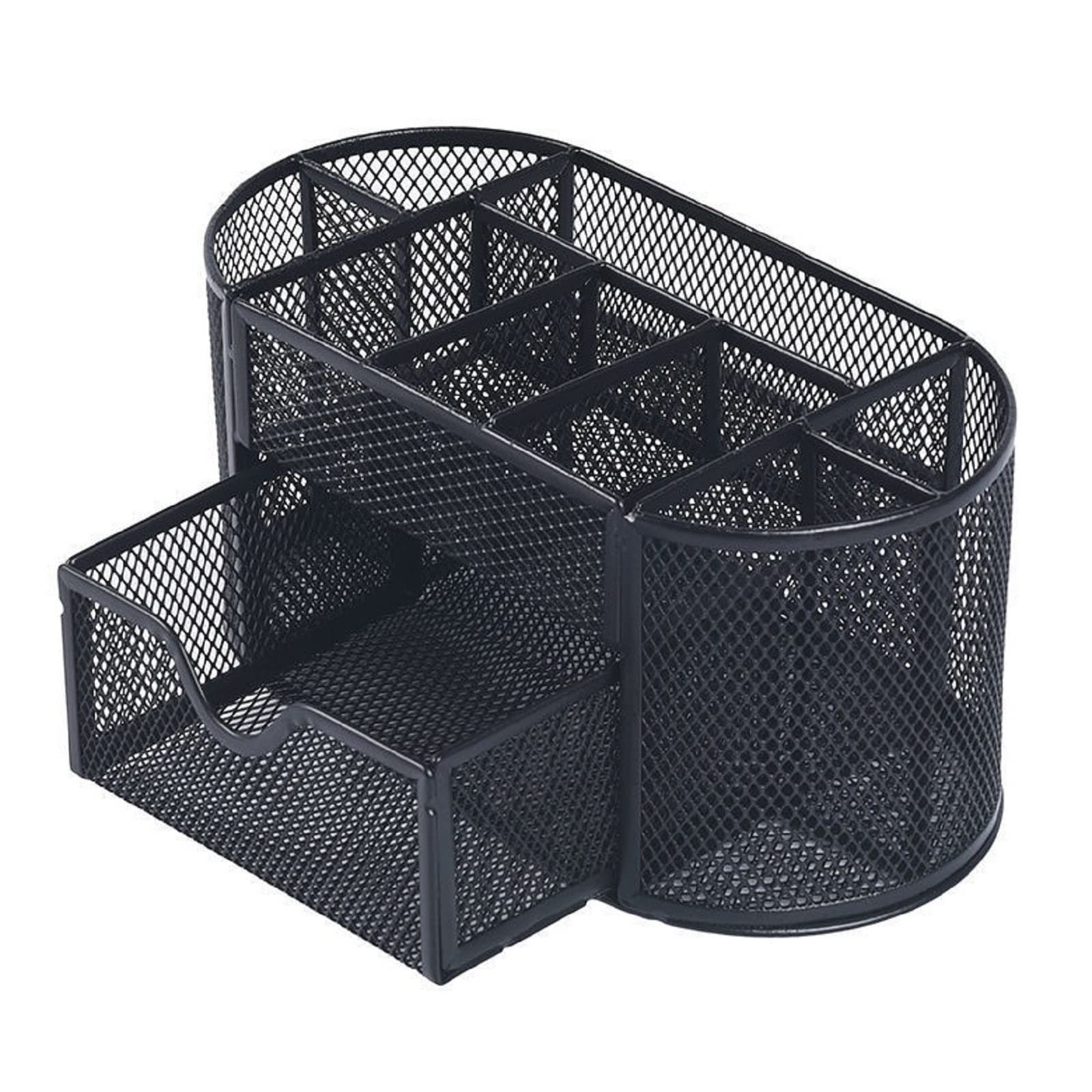 Organizer da scrivania con 8 scomparti e cassetto, organizer da ufficio in rete e portapenne, per forniture per casa e ufficio, soluzione multifunzionale per spazio di lavoro