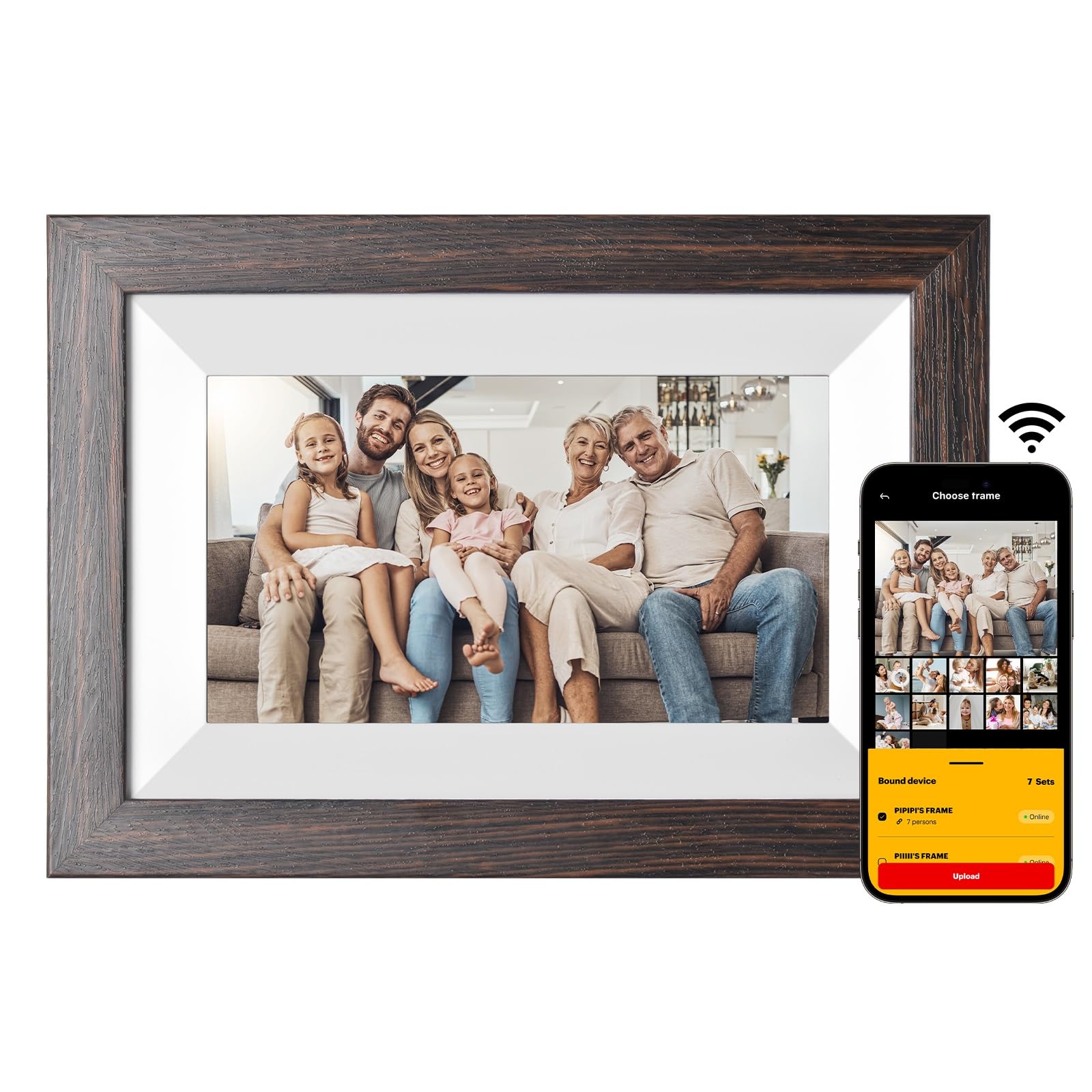 KODAK Digital Photo Frame WiFi Digital Picture Frame 7 Inch, Built in 32GB Storage, HD IPS Touchscreen, Auto-Rotate