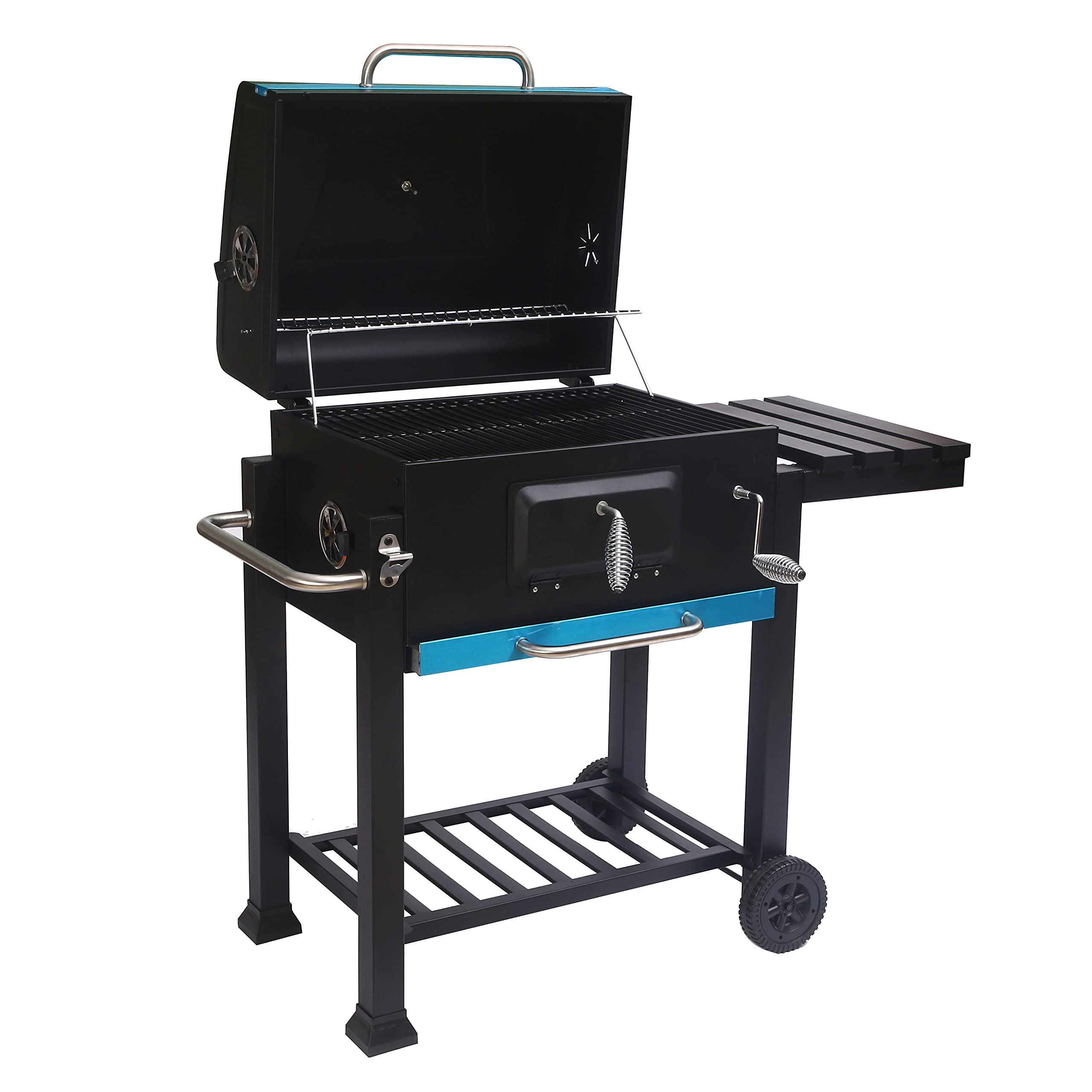 FP-TECH Grill BBQ a Carbonella 115x66x106 cm con Ripiano Regolabile