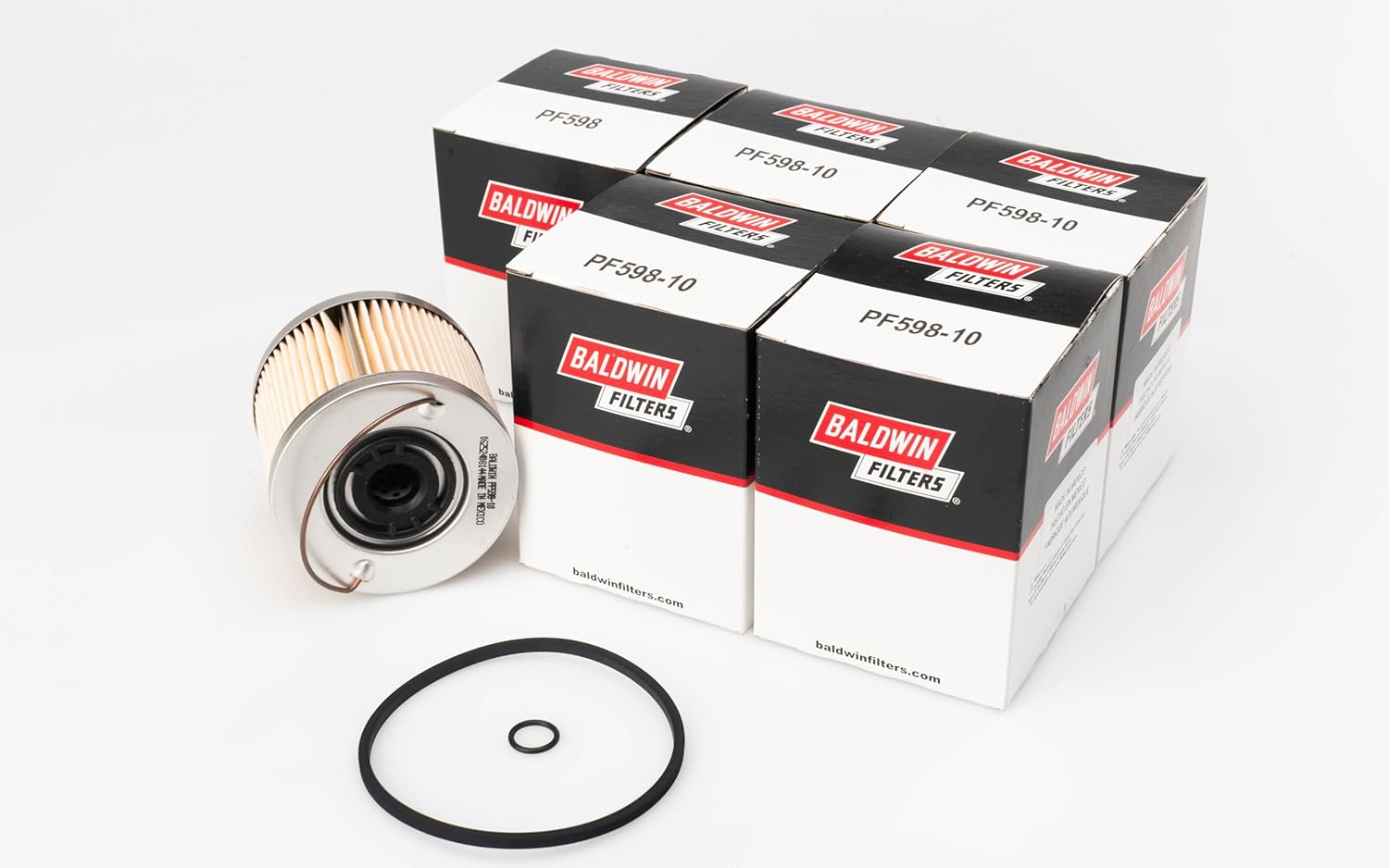 Baldwin PF598-10 Heavy Duty Diesel Fuel Filter Element with Bail Handle, Replaces Racor 2010TM and 2010TM-OR/Compatible with Racor 500FG 500FV and 2010 Series Filters (Pack of 6)