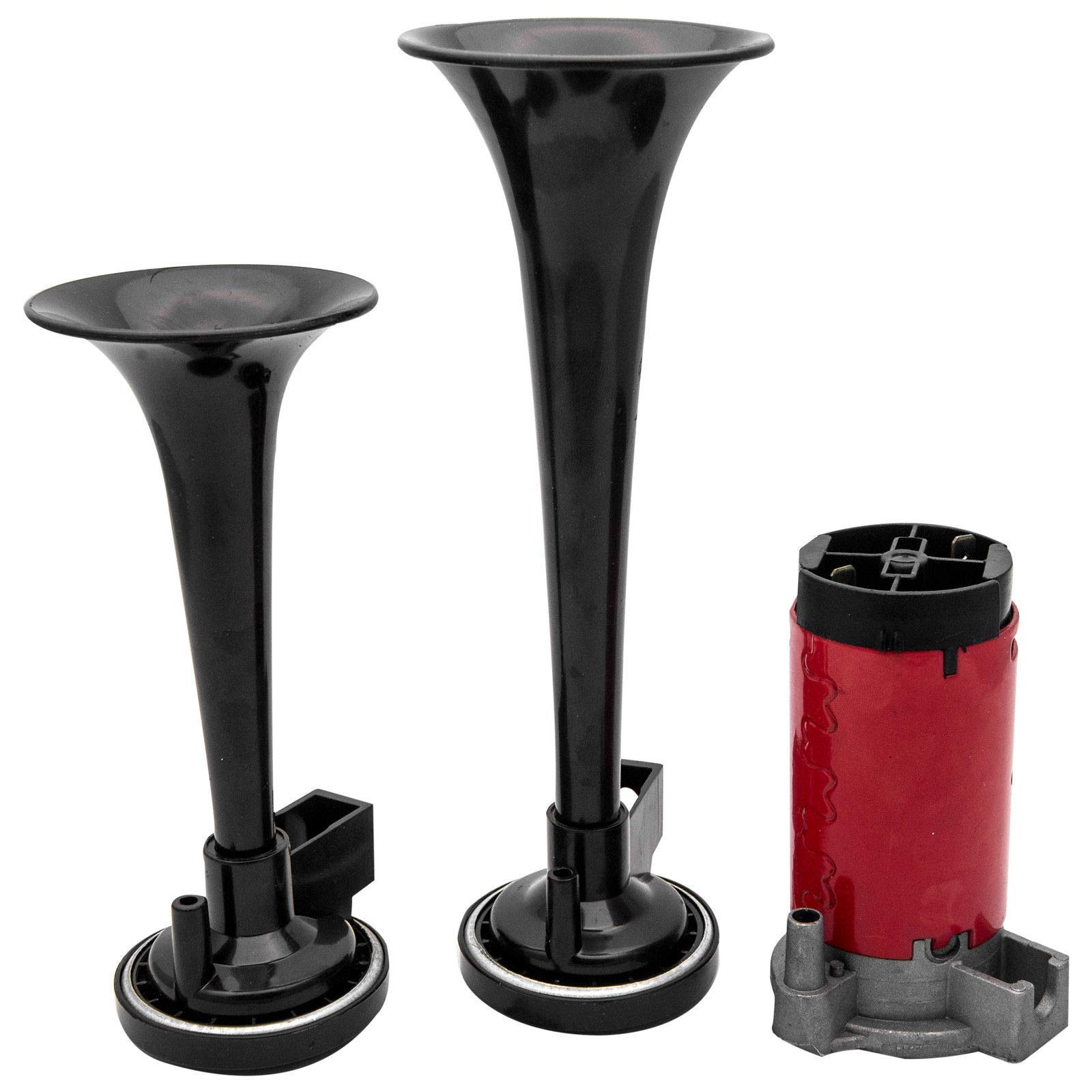 Riloer Dual Trumpet Air Hupe 12 V 178 dB Dual Tone Autohupe Kit Super lauter Zugsound Universelle elektrische Pumpe