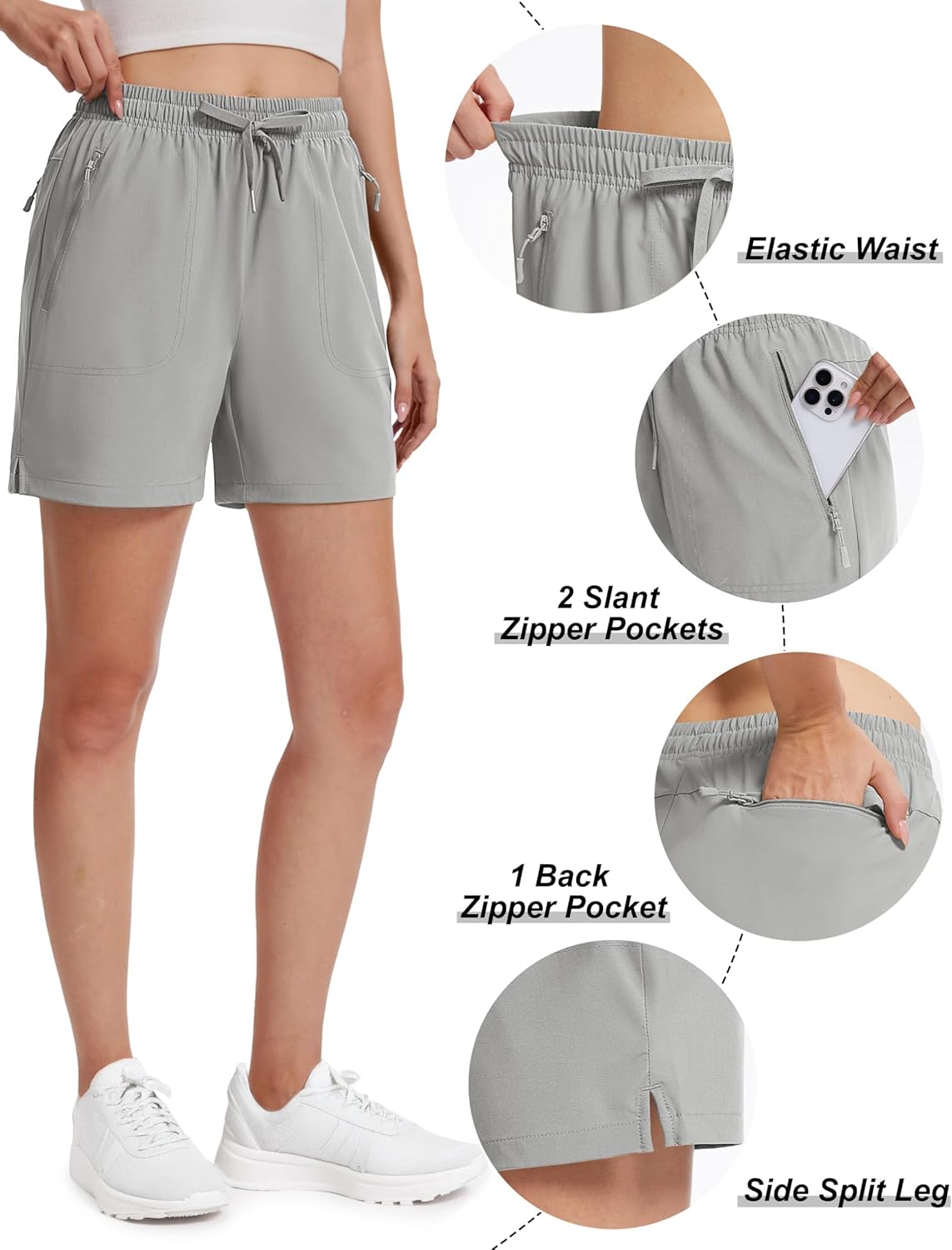 Women 5’’ Hiking Shorts Lightweight Quick Dry Summer UPF 50+ Casual Shorts with Pockets