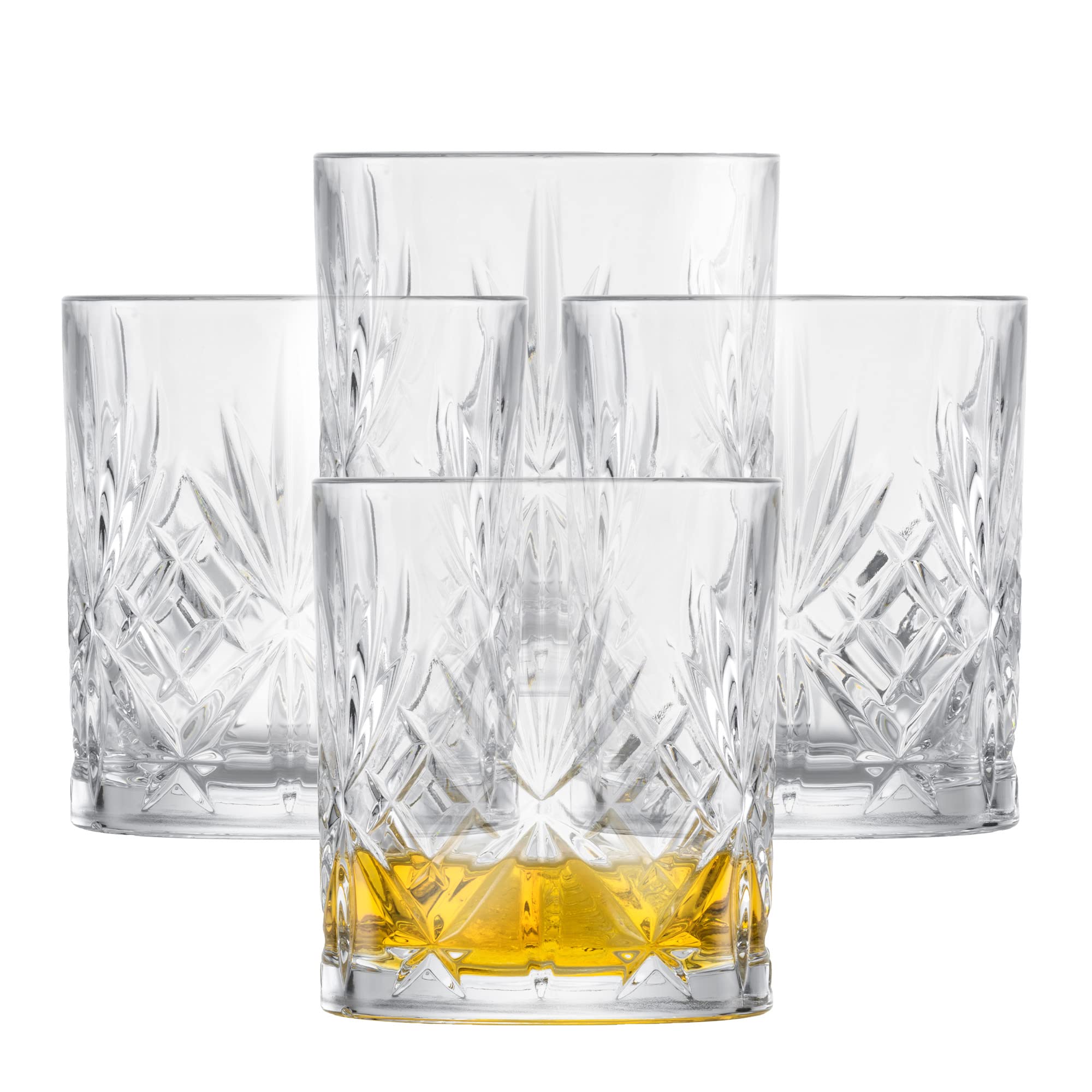 Schott Zwiesel Whiskey Glass Show (Set of 4), Graceful tumblers for Whisky with Relief, Dishwasher-Safe Crystal Glasses (Art. no. 121877)