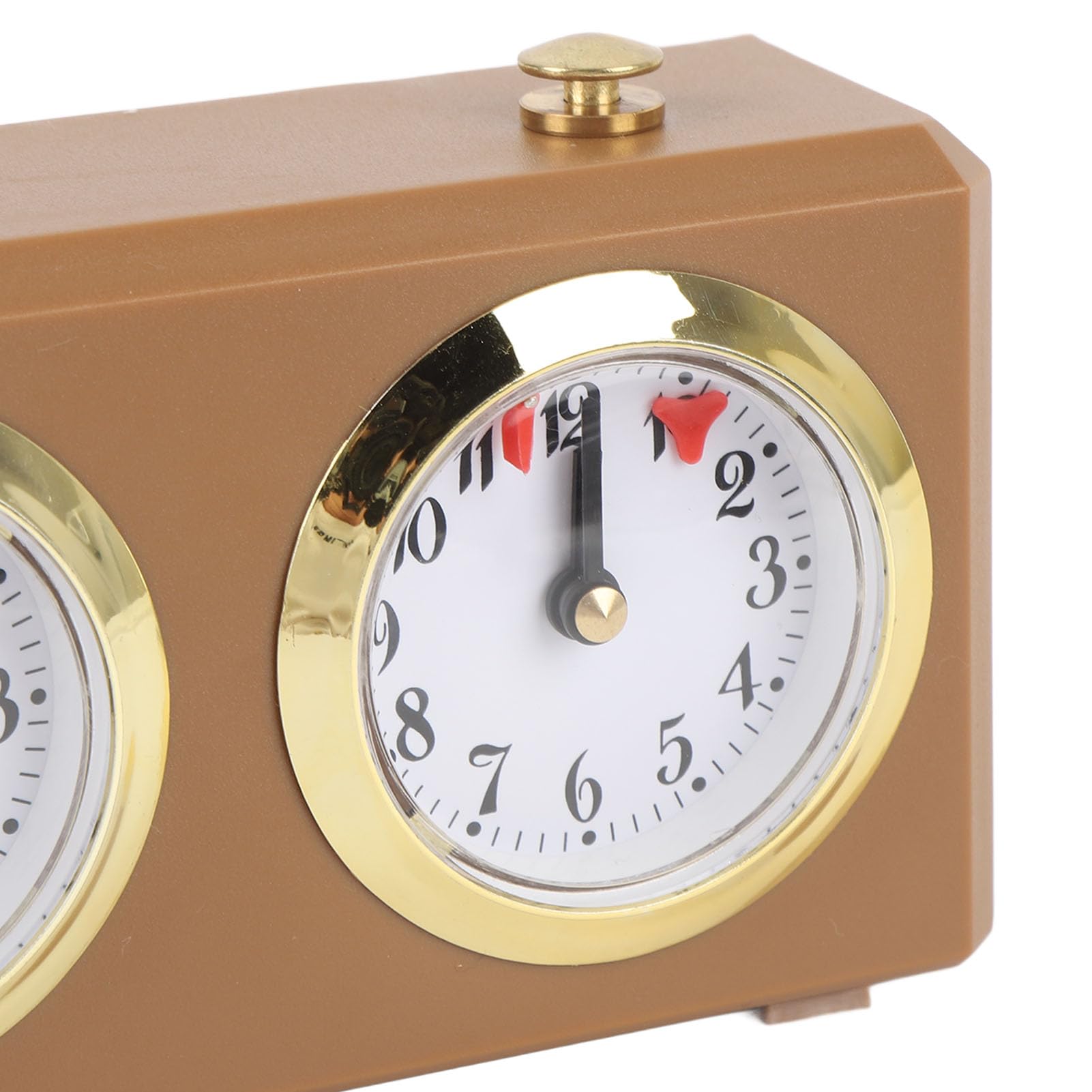 Mechanical Chess Clock Vintage Analog Chess Clock with Large Dials Wind Up Mechanism for Weiqi Competitions (Tan) - Image 3