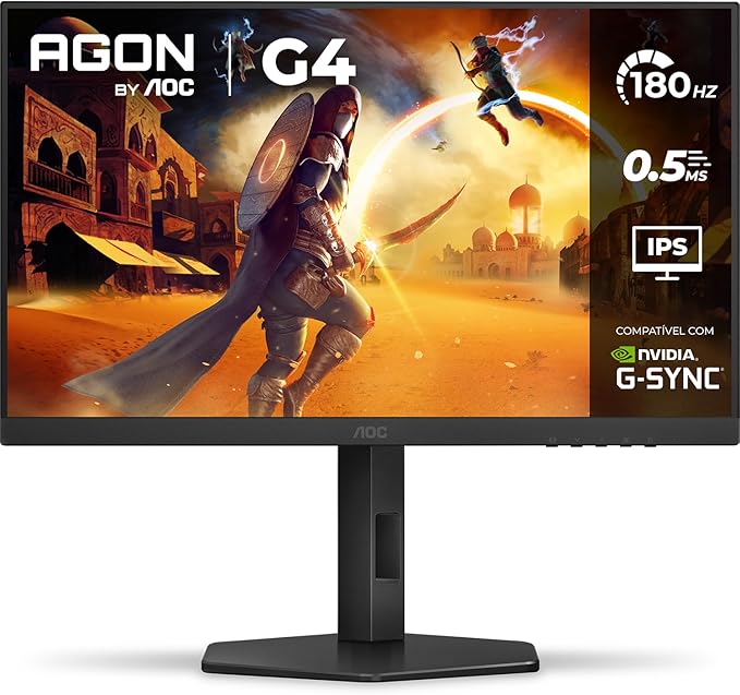 AOC, Monitor Gamer G4 27” 180Hz, 27G4/P, 0,5ms IPS, com Ajuste de Altura AOC, Monitor Gamer G4 27” 180Hz, 27G4/P, 0,5ms IPS, com Ajuste de Altura