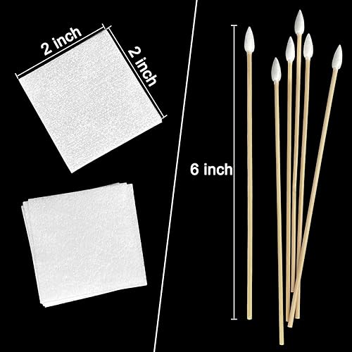 Miniatura 7 de Kit de suministros de limpieza para pistolas  Parches de limpieza sin pelusa de 2 pulgadas e hisopos de algodón puntiagudos de 6 pulgadas para todas
