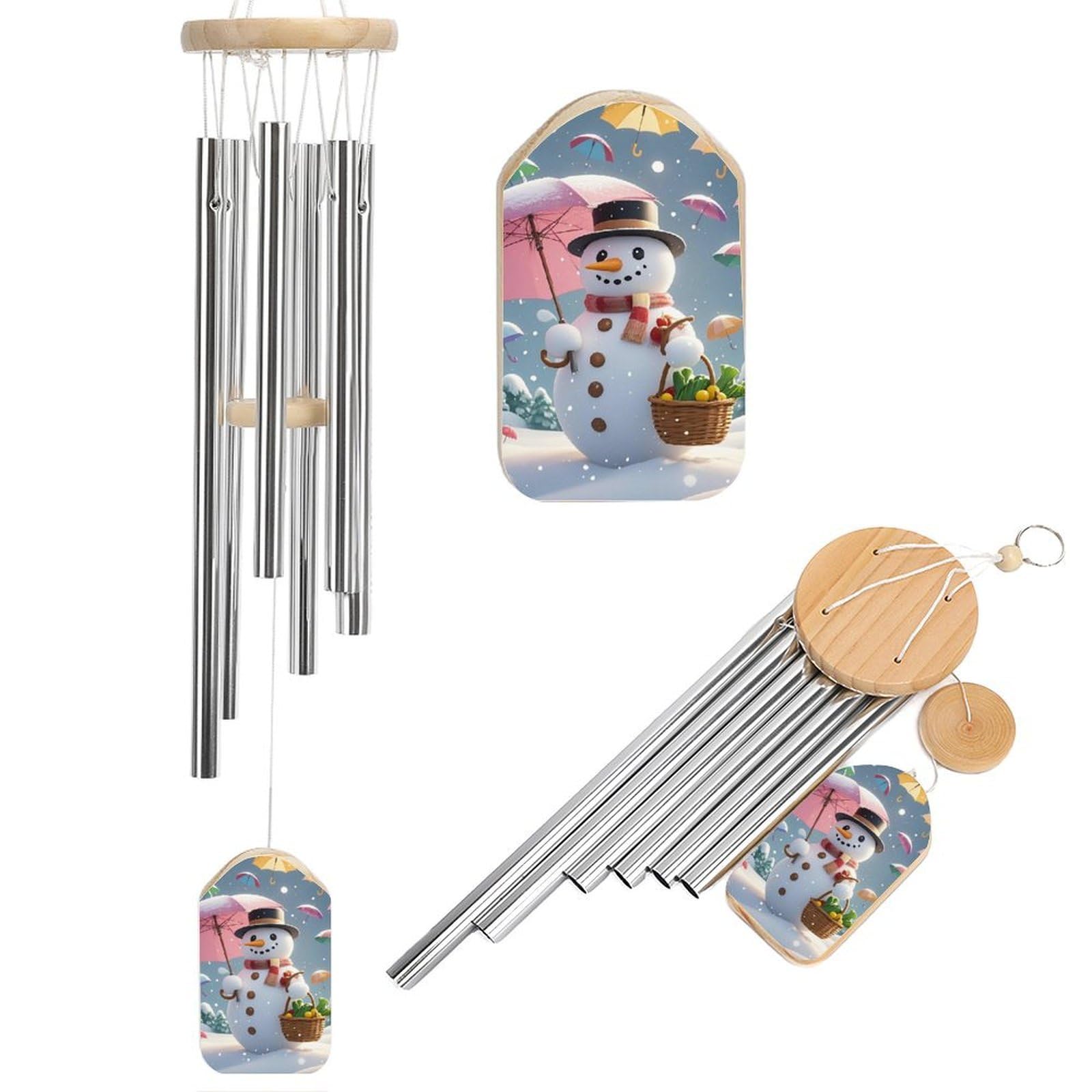 Carillon éolien coloré en métal et aluminium pour extérieur décoratif au son profond