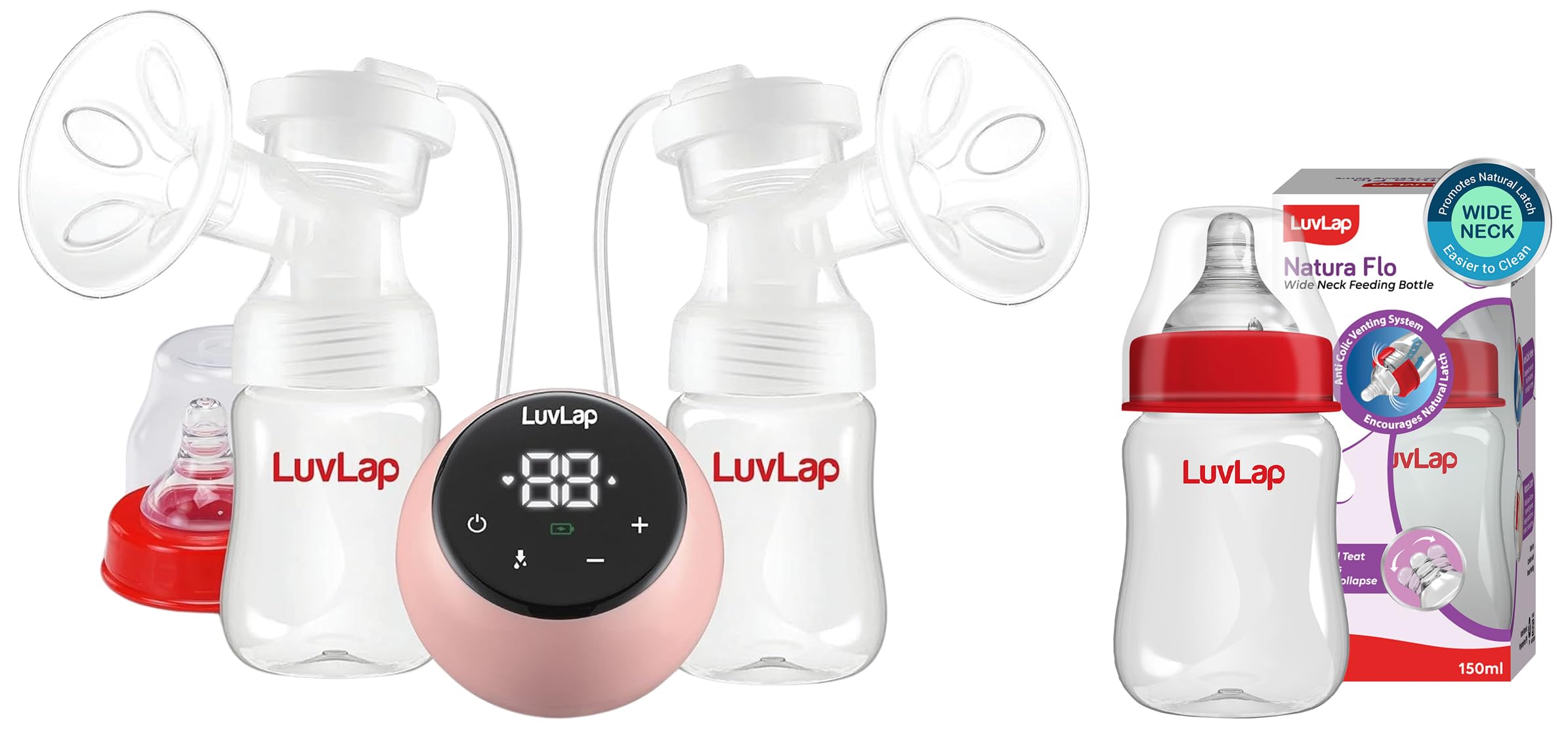 LuvLap Adore Double Electric Breast Pump with Dual Mode, 2 Phase - Stimulation & Expression, Soft Silicone Cushion, Rechargeable Battery, Single Breast Pump Electrical, BPA Free, 1 year Warranty --picture-25