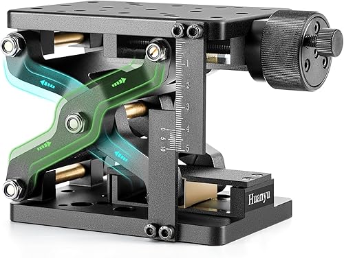 Huanyu Z-Axis - Plataforma de elevación manual de 2.362in de alta precisión óptica deslizante, plataforma de desplazamiento de mesa lineal, gato de