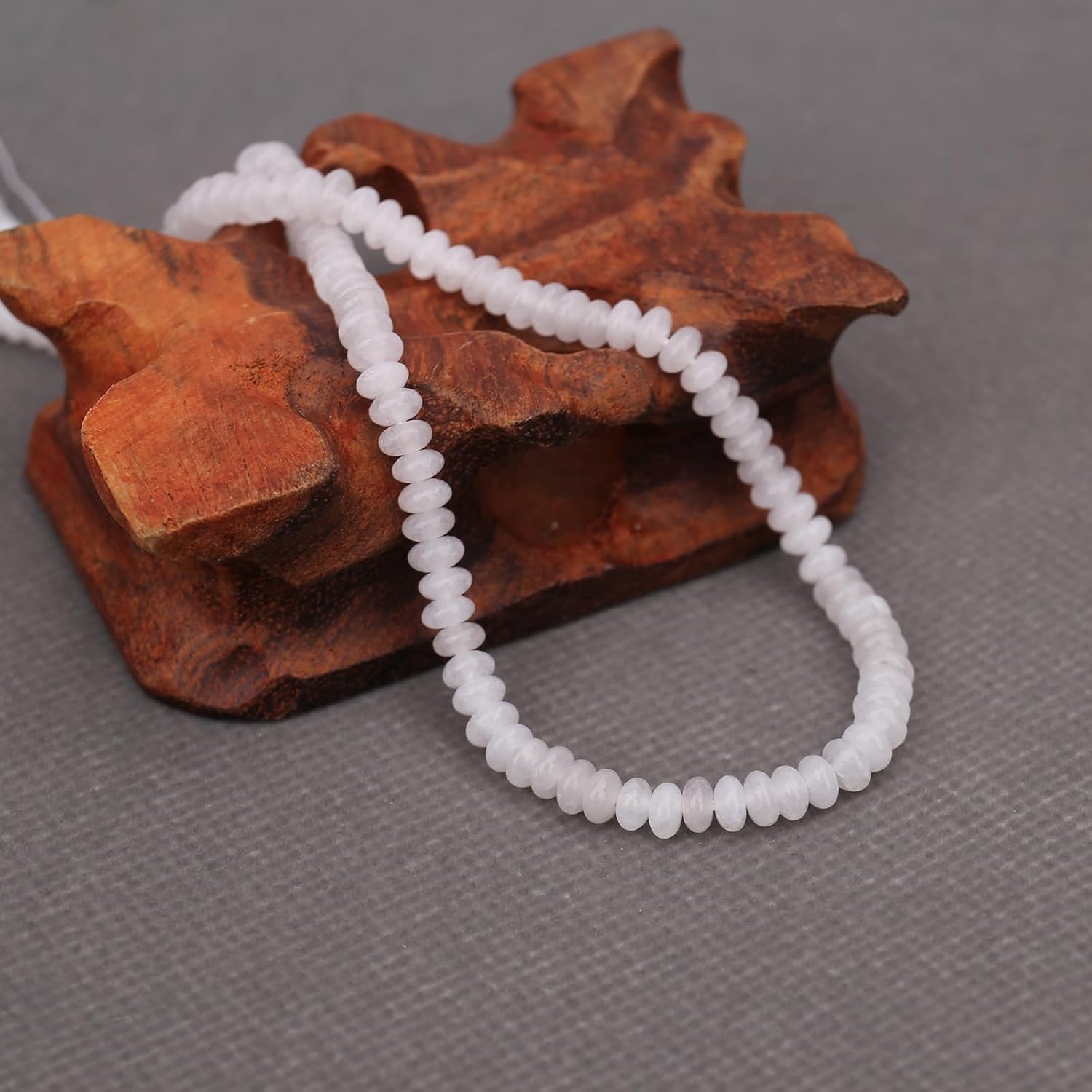 BONNY BOXX 1 Strand (150PCs) Natural 2 * 4mm White Jade Rondelle Beads, Natural Abacus Disk Stone Beads Loose Spacer Gemstone for DIY Bracelet Necklace Jewelry Making - Image 5