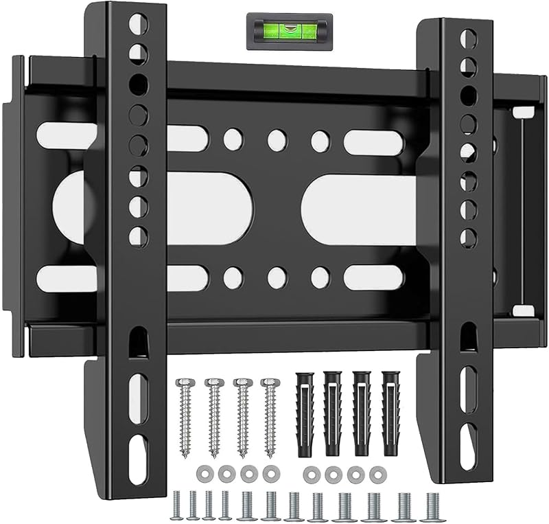 Fixed TV Wall Mount Bracket for Most 14 to 42 inch Flat Tvs & Monitor,Small Ultra Slim Computer rv wall Mount tv Bracket VESA 50x50-200x200 mm Up to 55lbs,17 19 21 24 27 29 32 Inch tv mounts