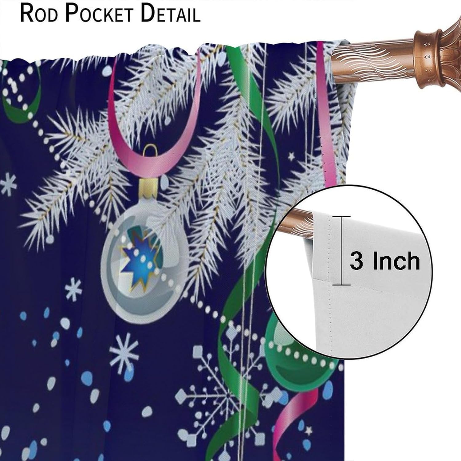 Merry Christmas Blackout Window Curtains, Winter Tree Snowman Season Theme Window Drapes, for Living Room Bedroom 21(W)*45(L) 2 Panels-(Happy Christmas)