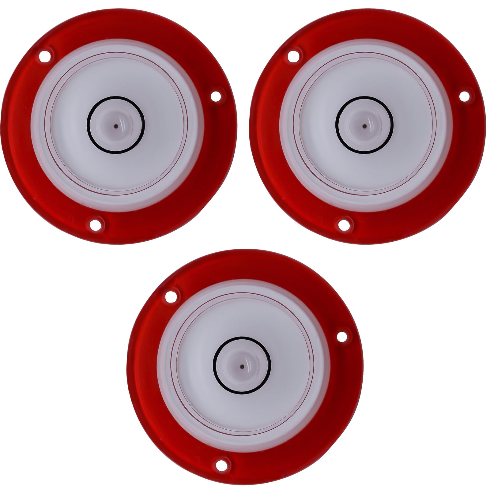JYK Camper/RV Level 3PCS- Bullseye Bubble Design for Fast Settling, 360-Degree Readout, Mountable or Free-Standing Red