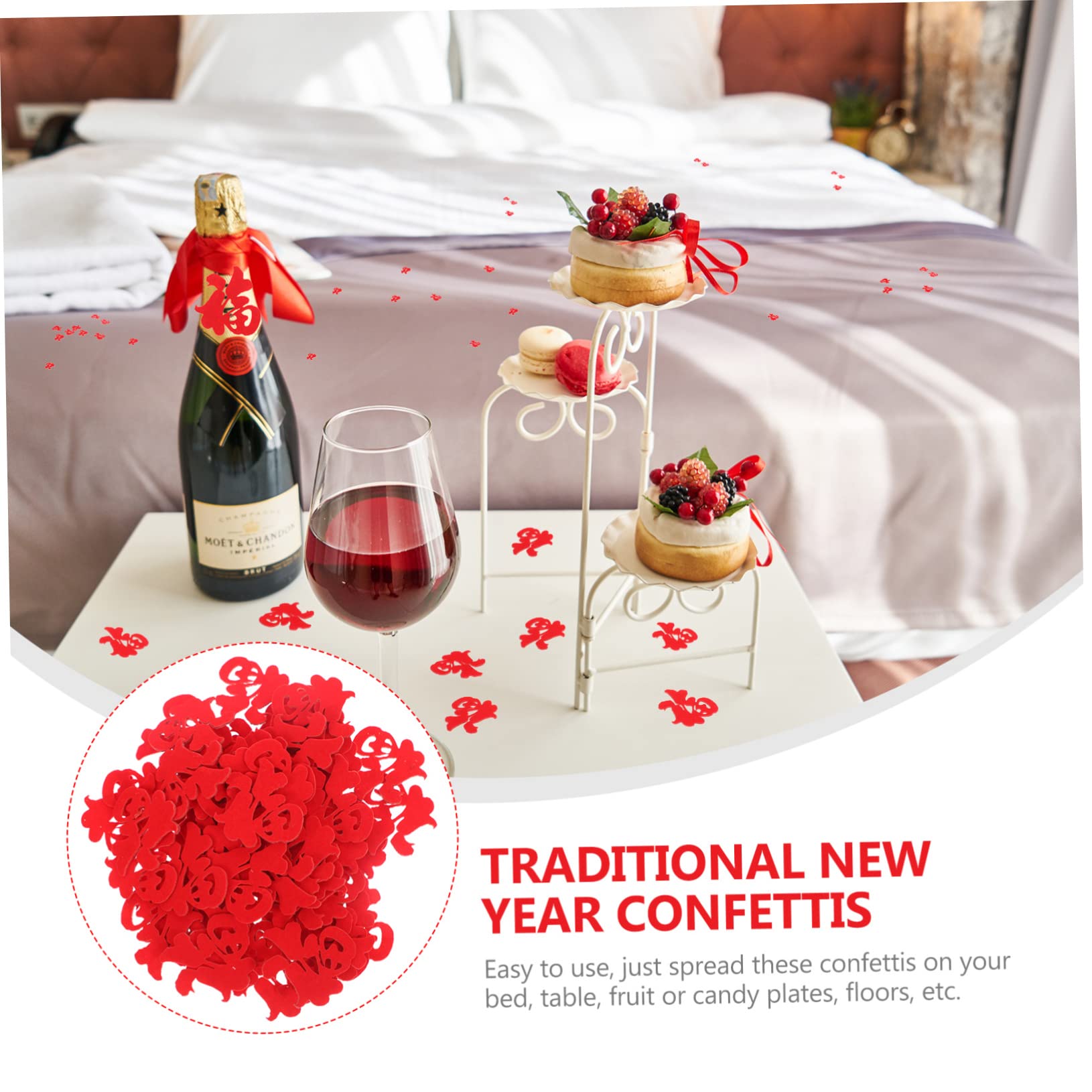 IMIKEYA 500 Stk Dekoration des neuen Jahres chinesische Streuung chinesische Dekorationen chinese new year chinesisch Hochzeitsdekorationen Popcorn-Dekorationen Party-