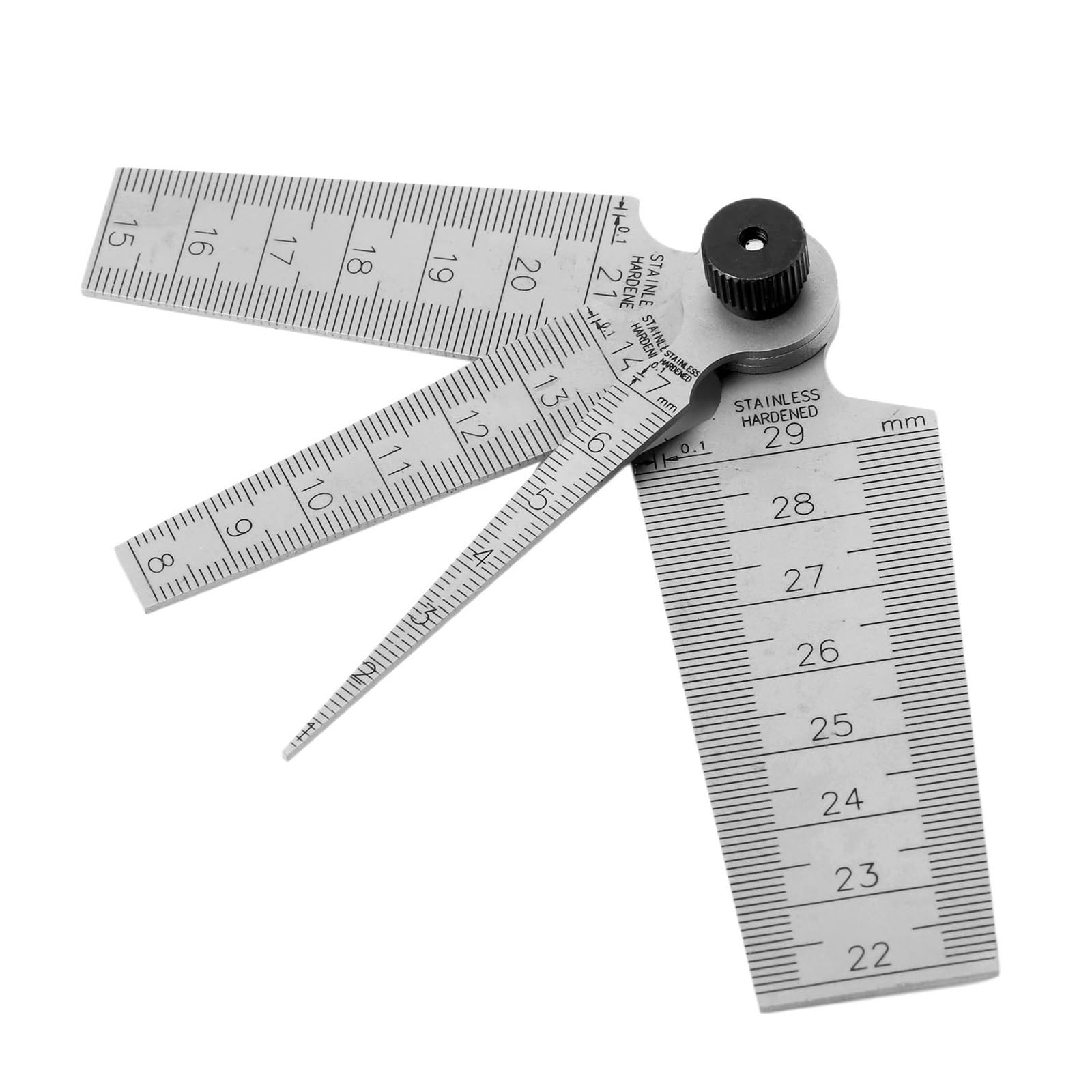 Cfwwsaq One Color Feeler Gauges, 0-29Mm Steel Metric Taper Gauge Aperture Scale Wedge Feeler For Drill Hole 4 In 1 Muti-Fuction Gap Ruler Measuring Tools