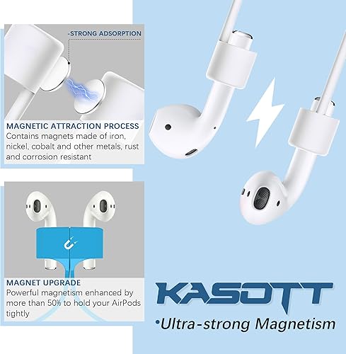 Miniatura 5 de Ultra Strong Magnetic AirPods Straps,Neck Rope Cord,Anti-Lost Straps for Airpods 4,3,2,1&Airpods Pro 2/1 Naranja,Negro