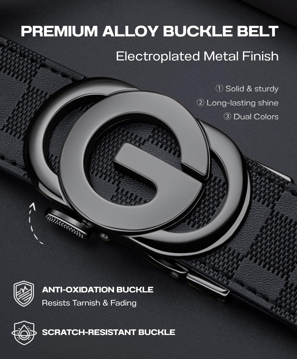 Designer Belts for Men, Ratchet Dress Belt, Automatic Buckle