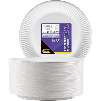 Idena Party Plates White Pack of 200 Diameter 23 cm