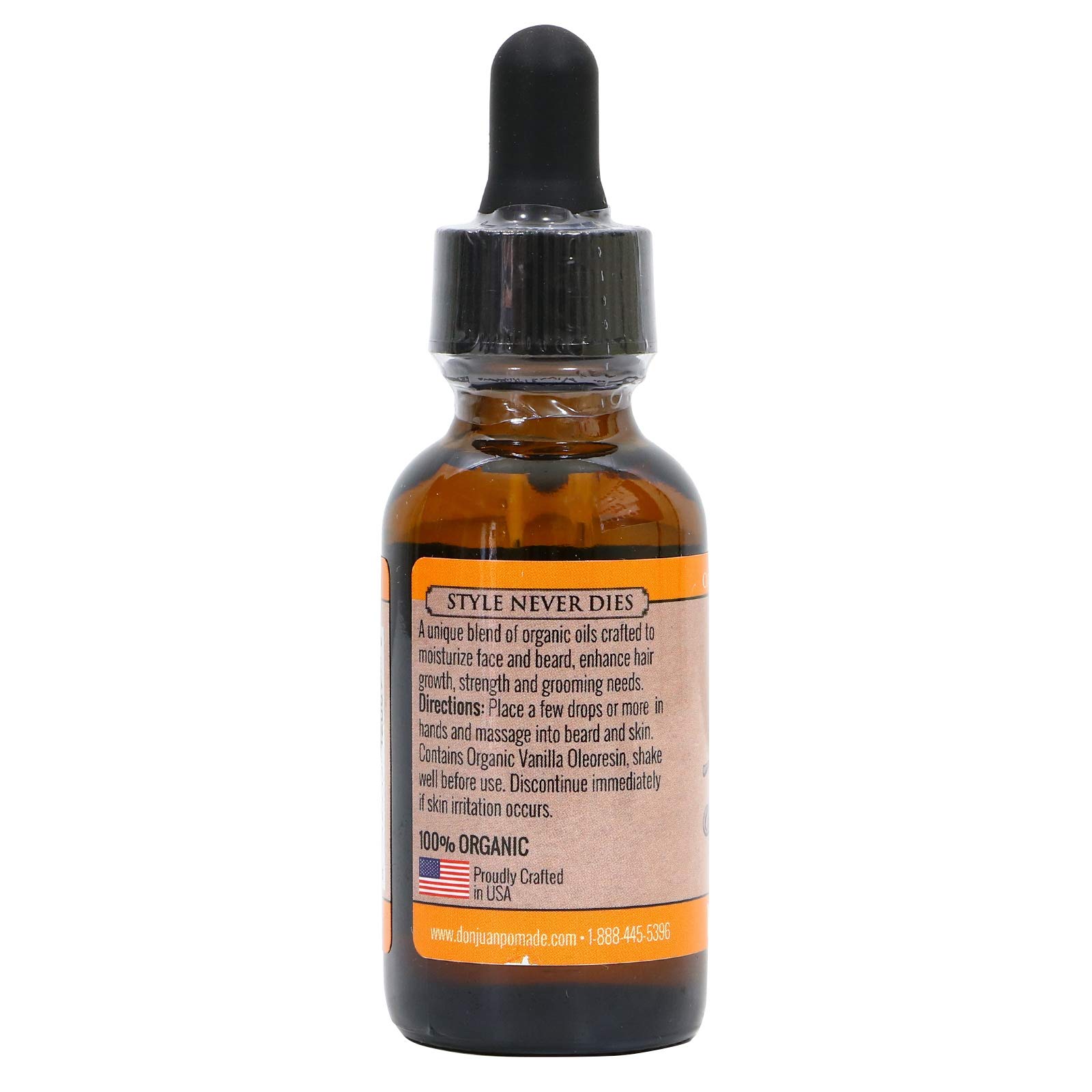 Don Juan Libertine Beard Oil And Conditioner - 100% Organic - Unique Blend Of Natural Oils Jojoba, Argan, Vitamin E, And More - Citrus Vanilla - Naturally Scented 1oz