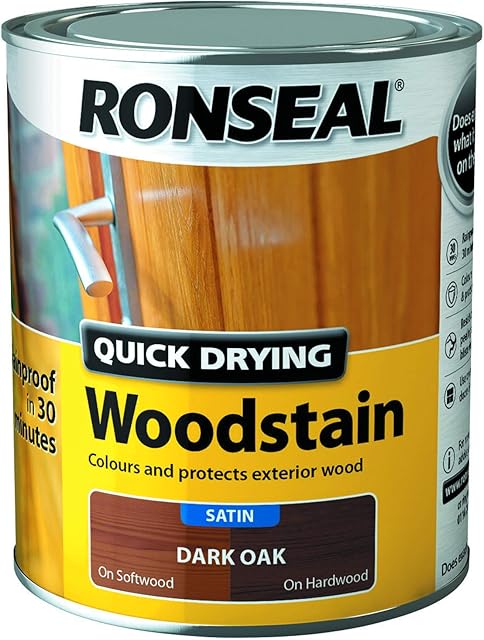 Ronseal Quick Drying Woodstain Dark Oak Satin 750ml