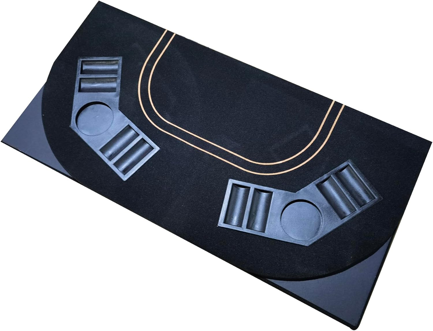 63" Folding Poker Tabletop for Table Games BlackBlack Felt with Carrying Bag
