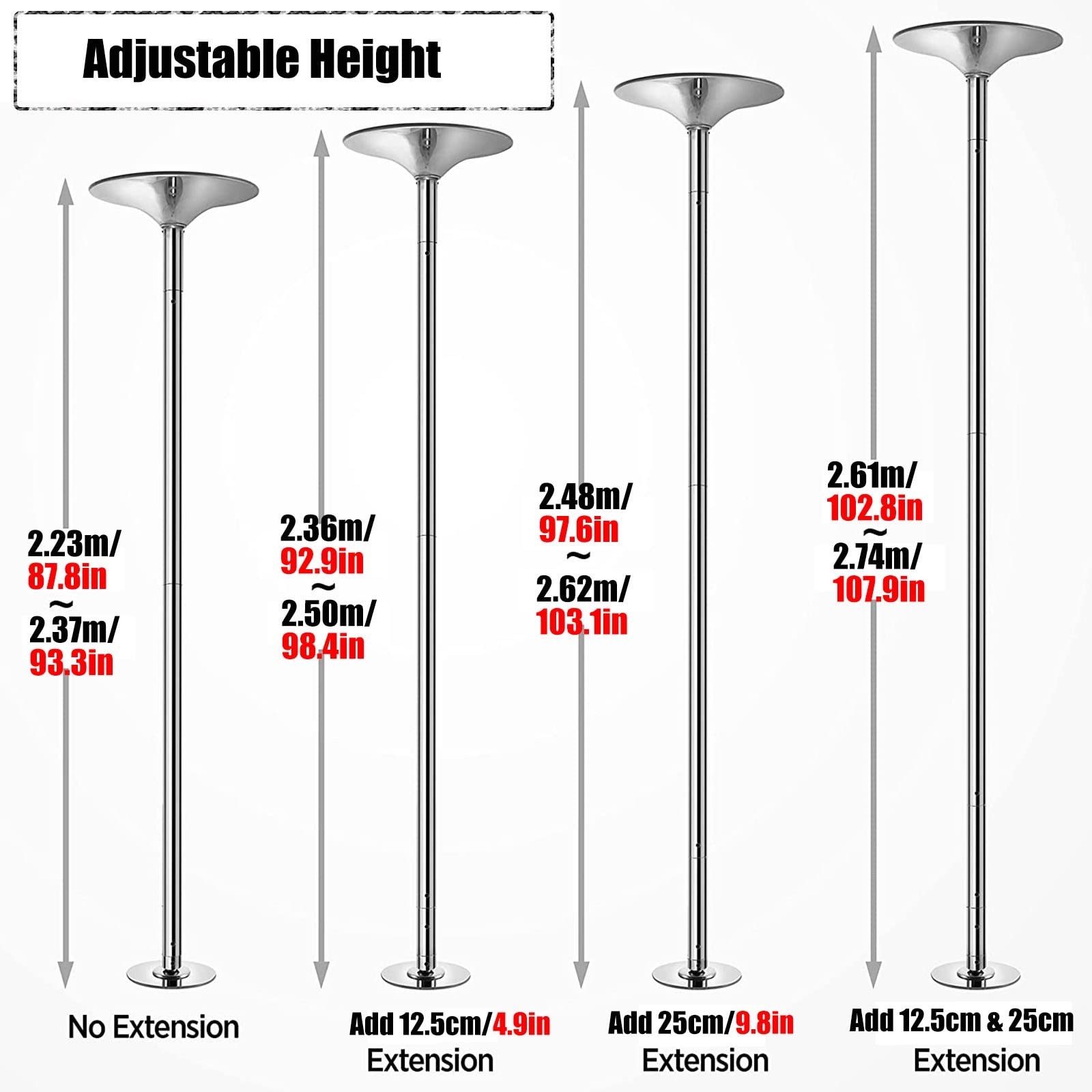 Amazon.co.jp: 家庭用スピニングスタティックポールダンスポール