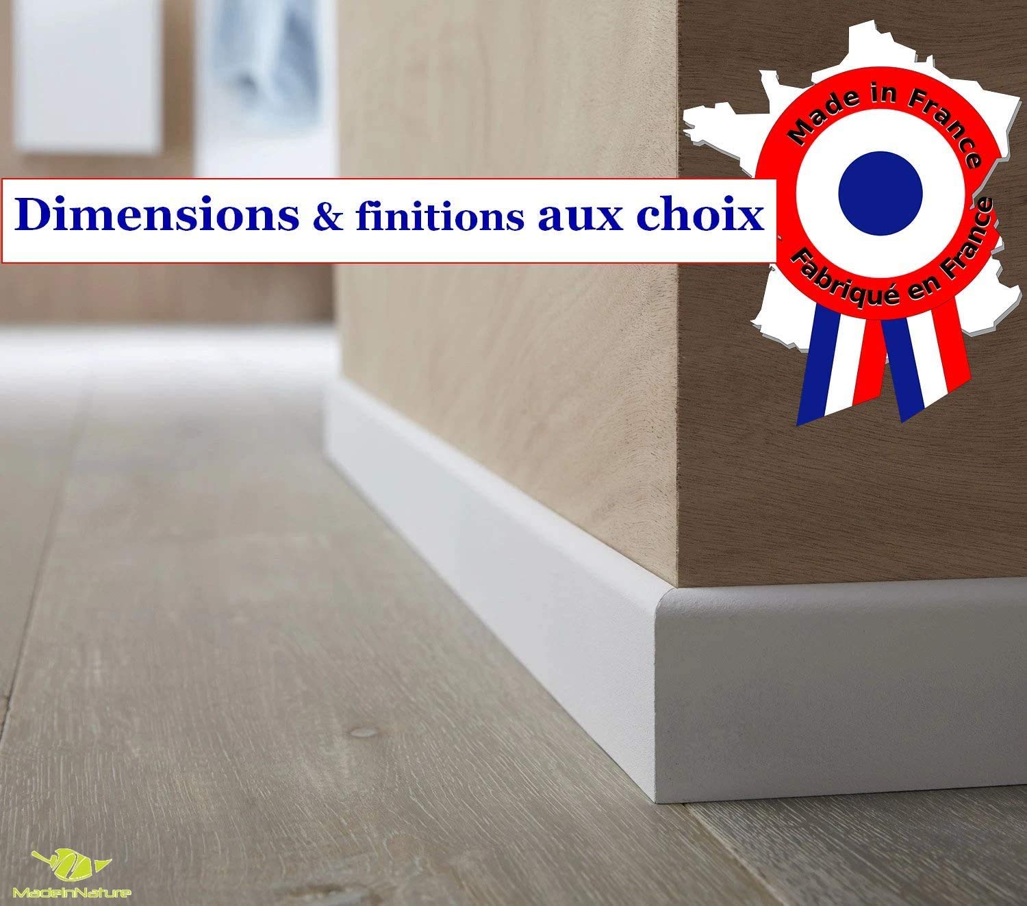 Battiscopa in media preverniciata bianca di altissima qualità - Made in France - varie dimensioni e finiture