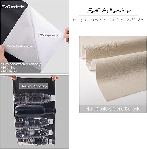 Miniatura 2 de Parche de reparación de cuero autoadhesivo grande de 17 x 158 pulgadas parche de reparación de cuero parches de cuero retapizado para muebles sofá