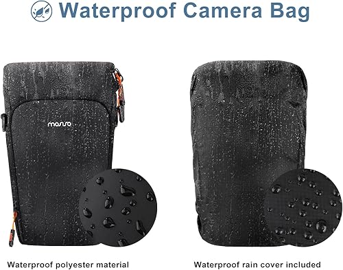 Miniatura 4 de MOSISO Bolsa para cámara, bolsa de hombro cruzada de acceso superior para cámaras DSLR SLR SLR con kit de lentes, funda acolchada para cámara con