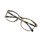 VisionGlobal Blue Light Blocking Glasses for Women, Anti Eyestrain, Computer Reading, TV Glasses, Stylish Square Frame, Anti Glare(Brown Tortoise,+6.00 Magnification)