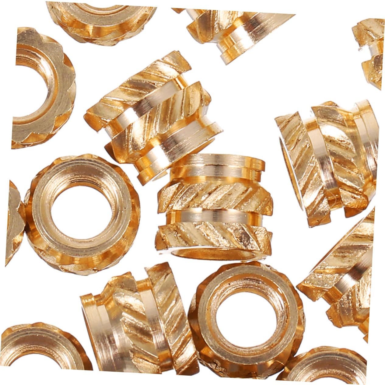 KICHOUSE 130pcs Brass Heat Set Inserts Nuts for Plastic Threaded Inserts Knurled Thread Printing Precision Female Threaded Fasteners Hardware