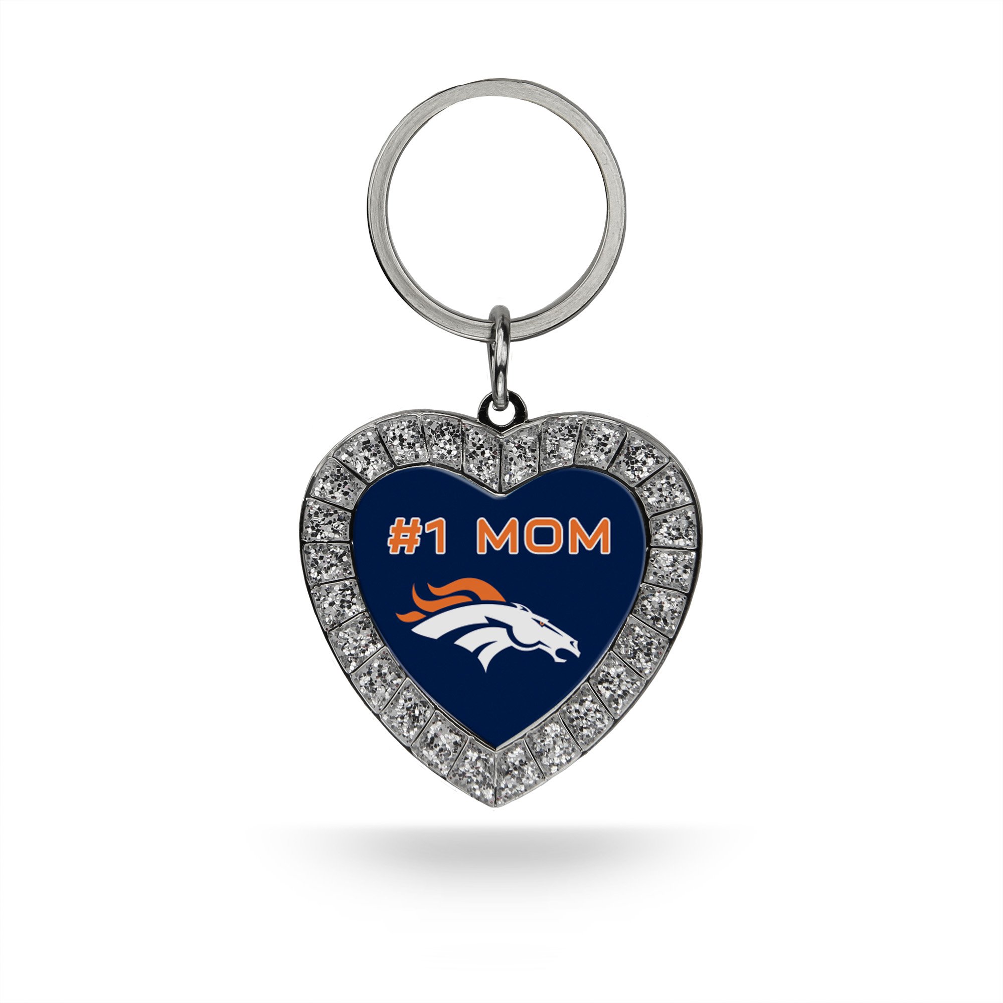 Rico Industries NFL Football Rhinestone Heart Keychain - Great Accessory