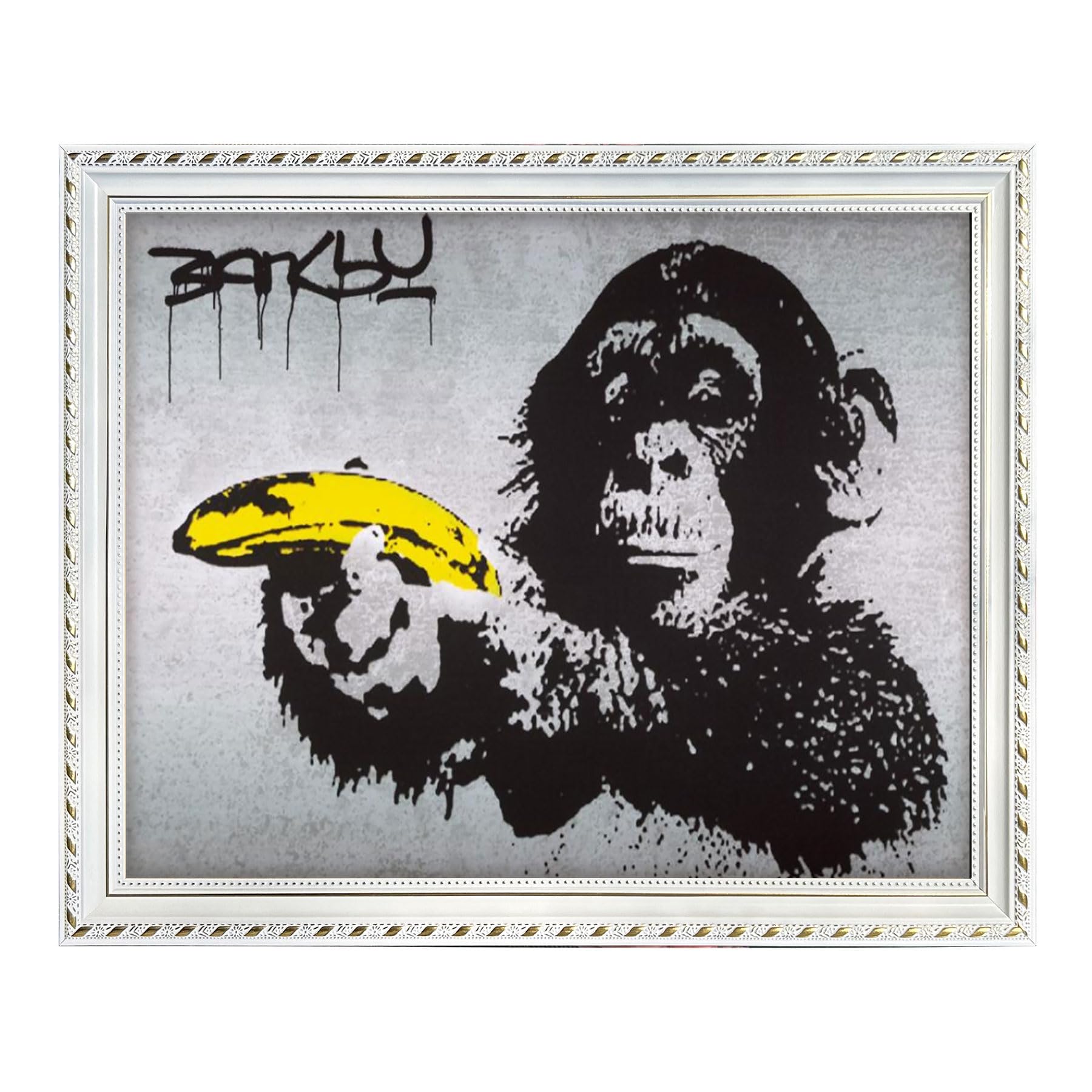 Amazon.com: Banksy Graffiti Wall Art Monkey Banana Gun Pop Art