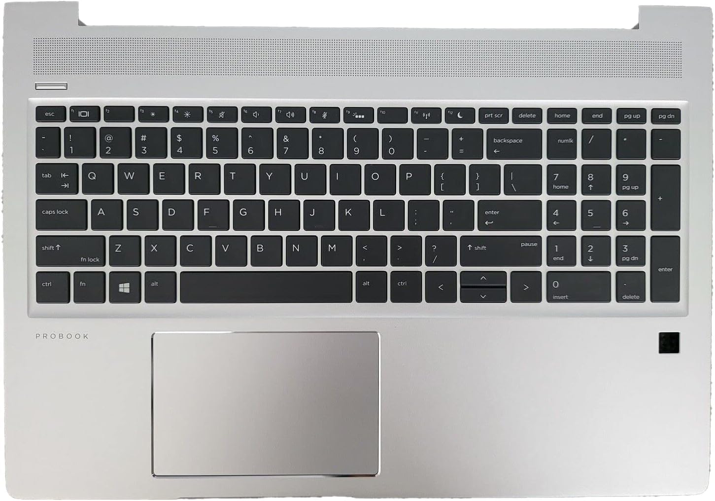 Replacement Laptop Upper Case Palmrest Backlit Keyboard Assembly Part for HP ProBook 450 G6 450 G7 L45090-001 Sliver